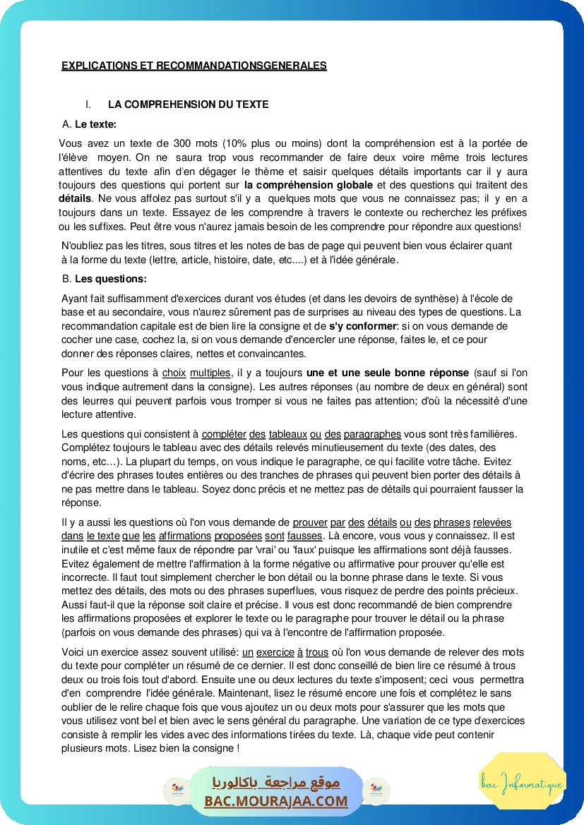 Corrigé principale anglais Bac 2014 – Section info